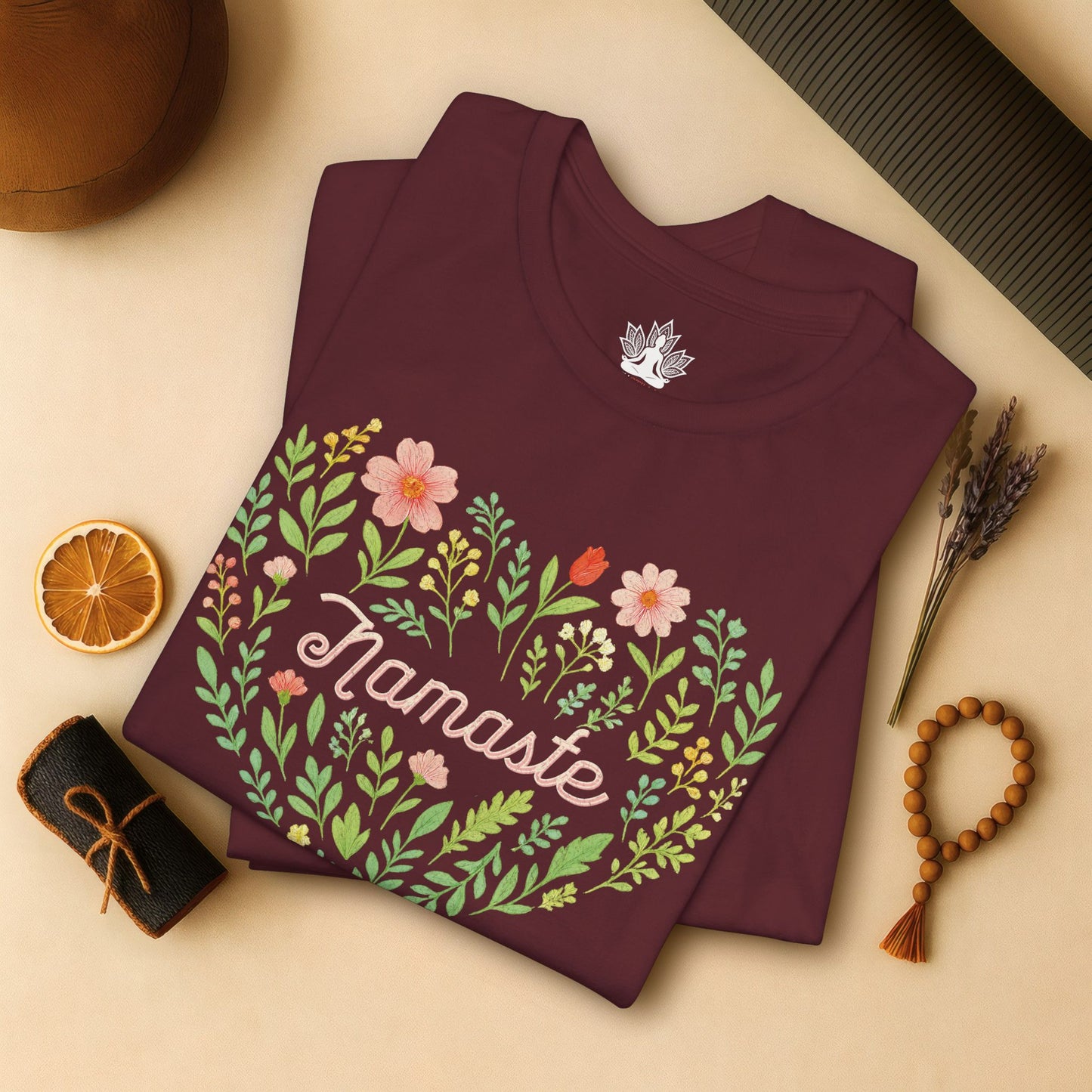 Namaste Floral Heart – Yoga Spirit Tee