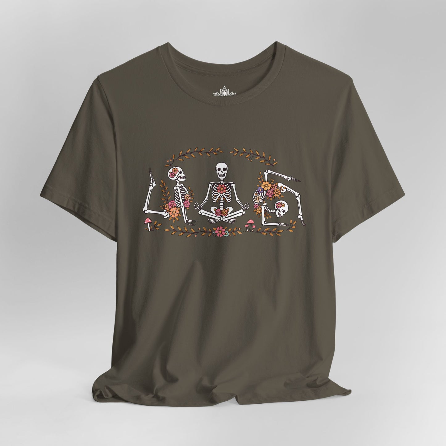 Floral Skeletons – Yoga Halloween Tee