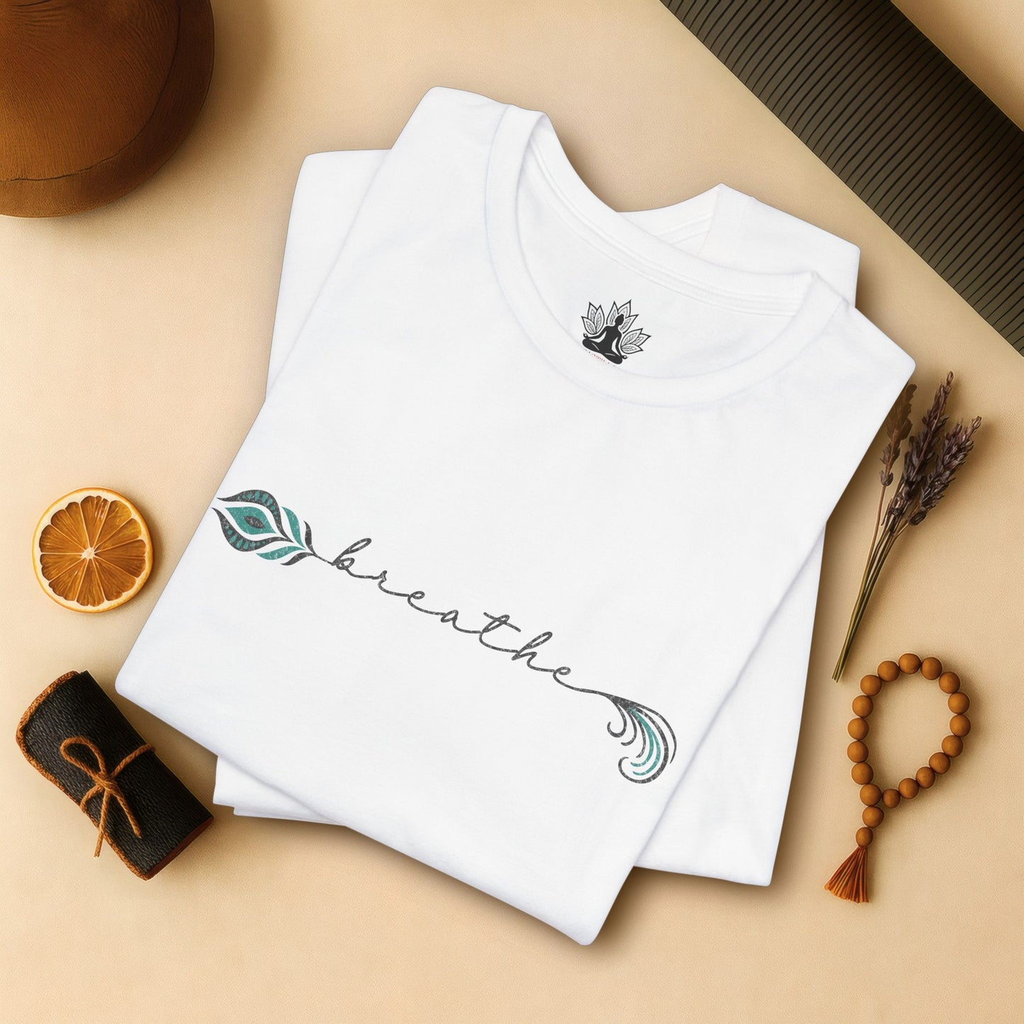 Breathe Feather Flow - Mindful Calm Tee