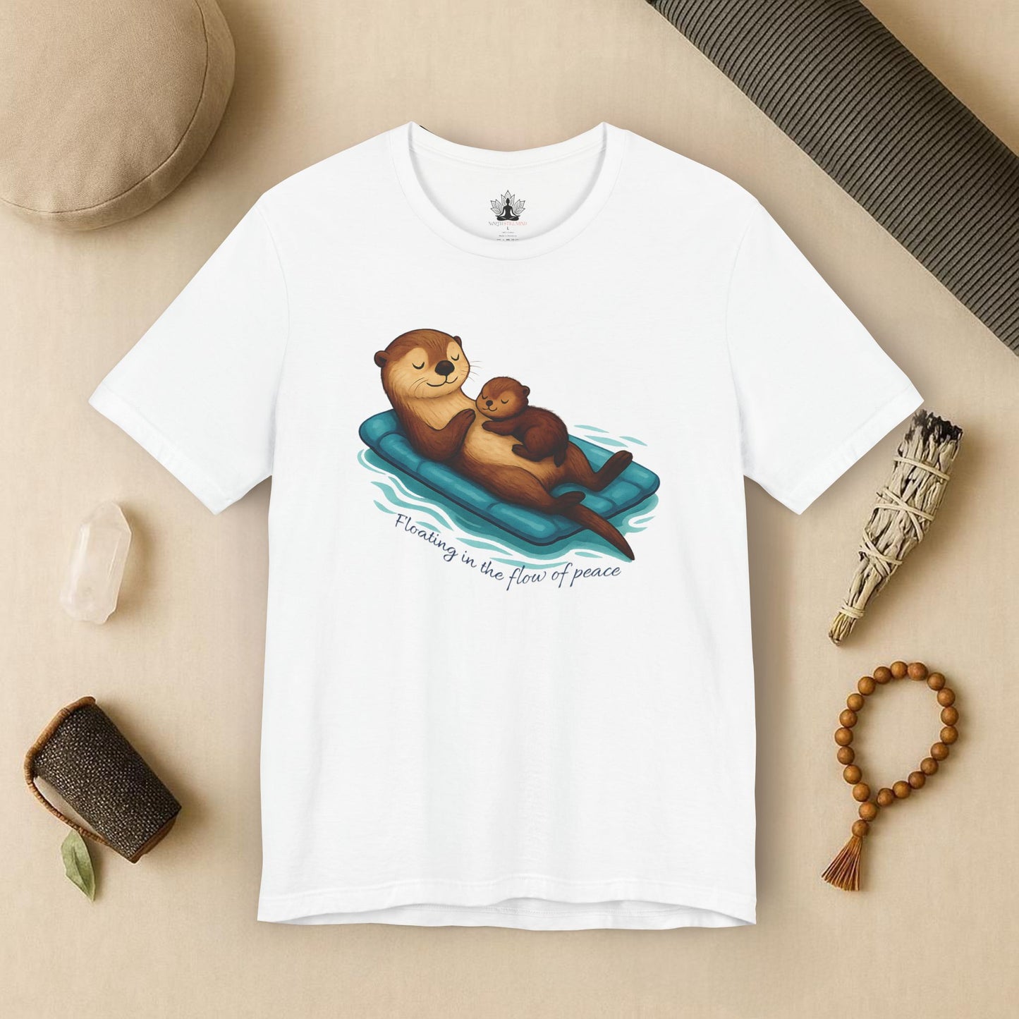 Floating Otters – Cute Zen Mama Tee