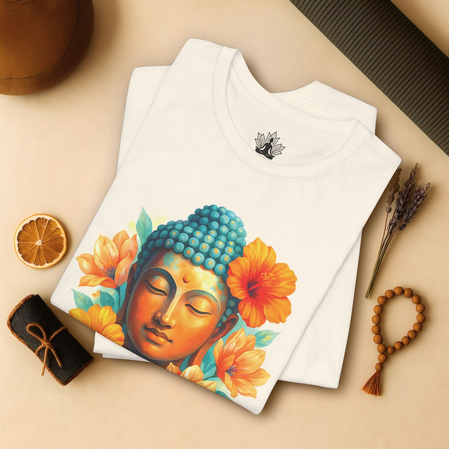 Buddha Glow – Floral Meditation Tee