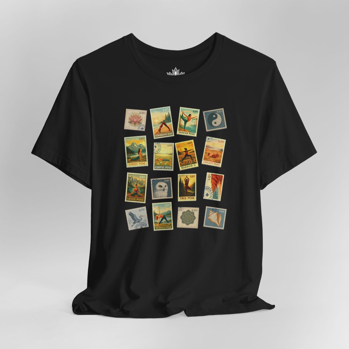 Vintage Yoga Postage Stamps – Canada Inspired Tee