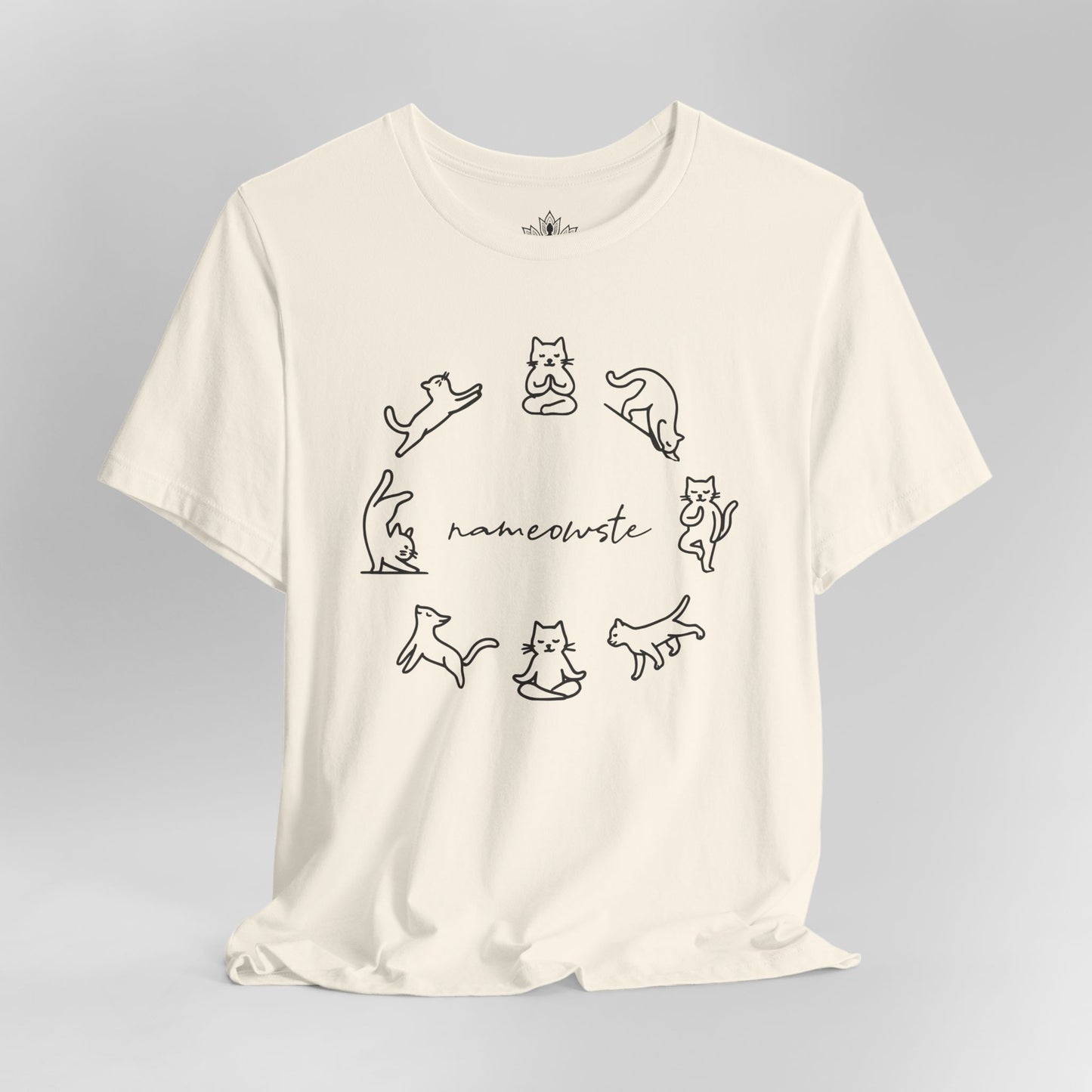 Nameowste Yoga Cats – Minimalist Funny Tee