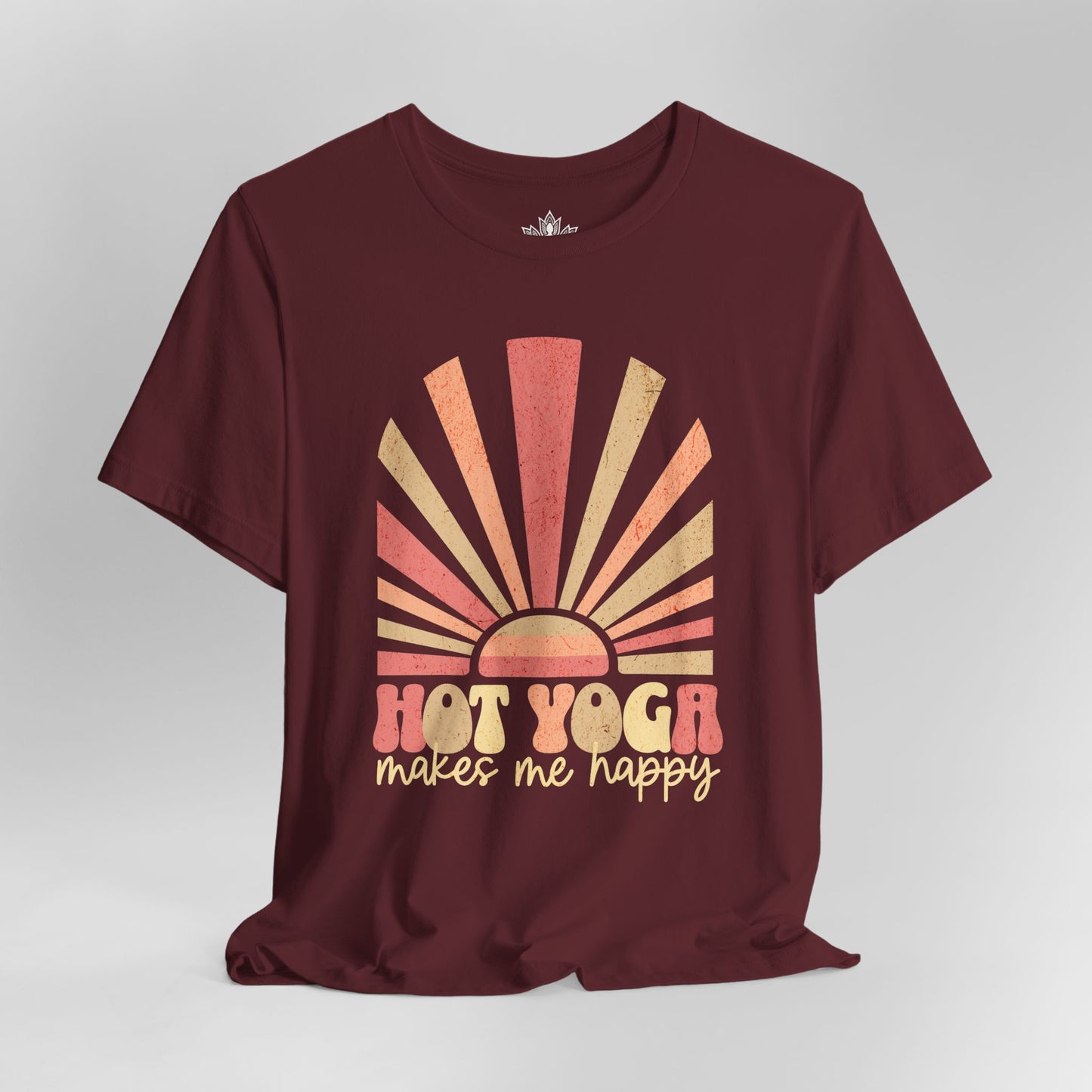 Hot Yoga Sunrise – Retro Sunset Happiness Tee