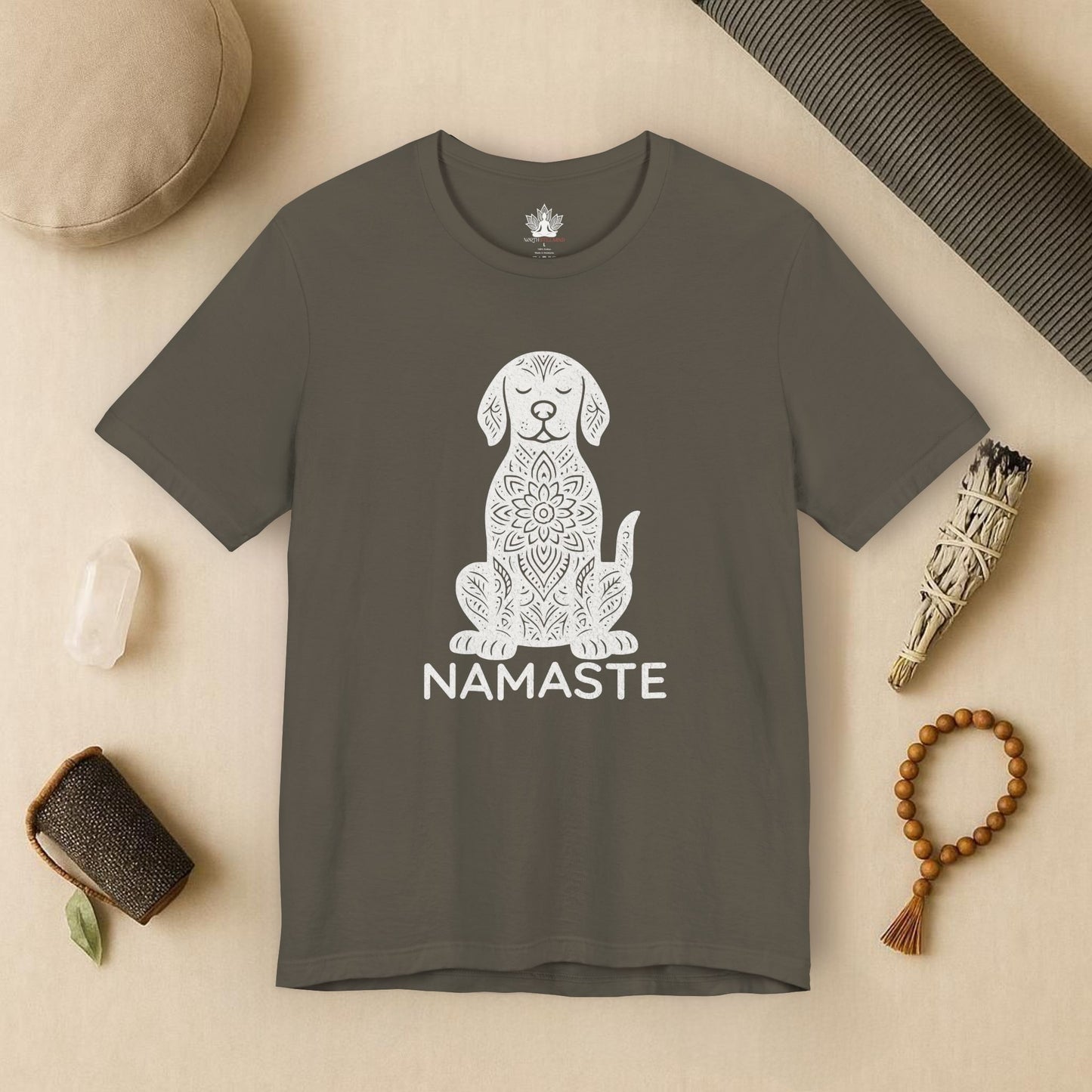 Calm Dog - Mandala Namaste Tee