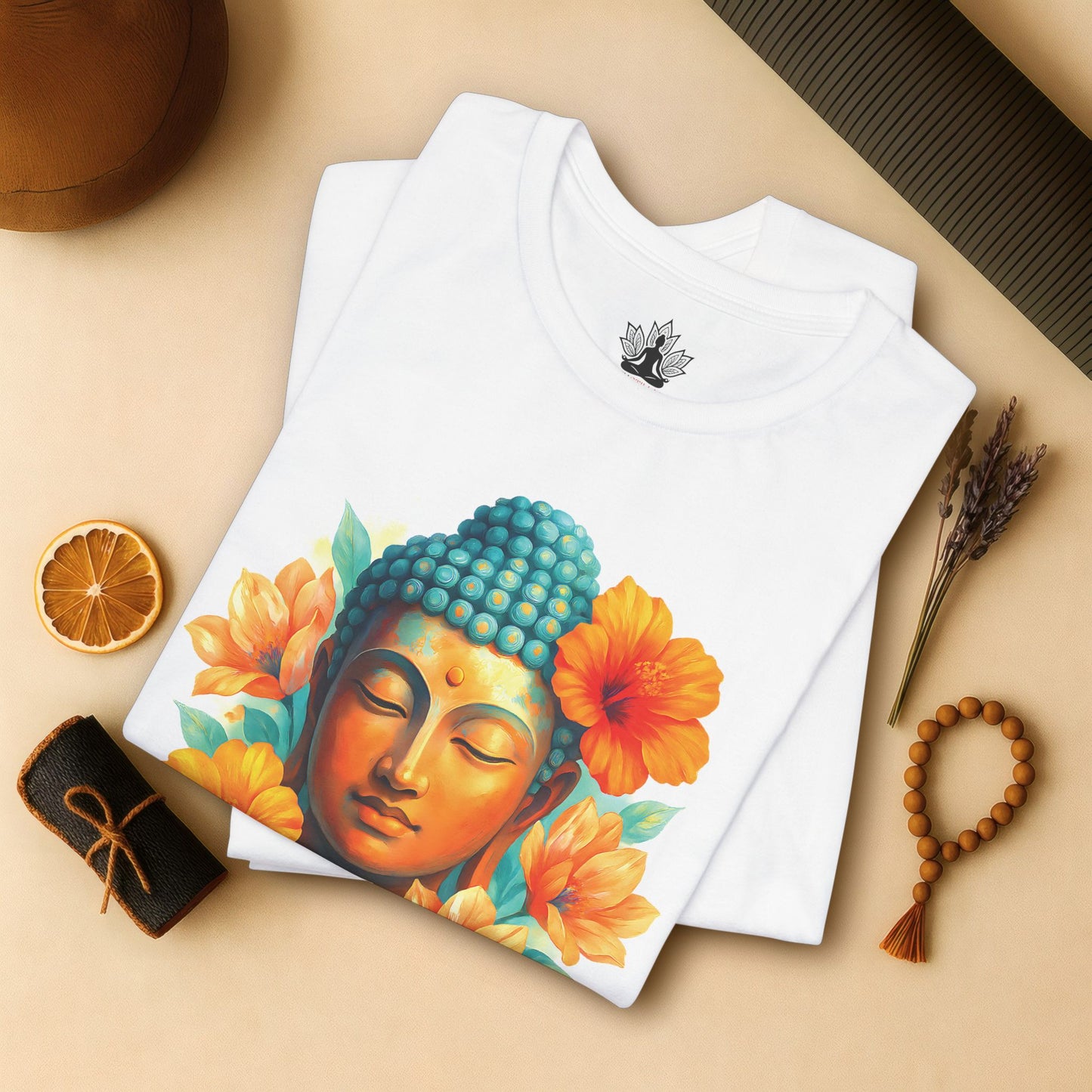 Buddha Glow – Floral Meditation Tee