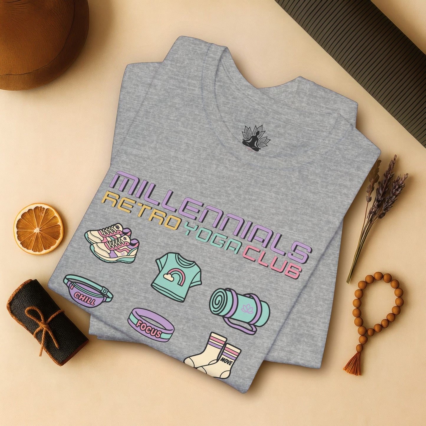 Millennials Club – Retro Yoga Essentials Tee
