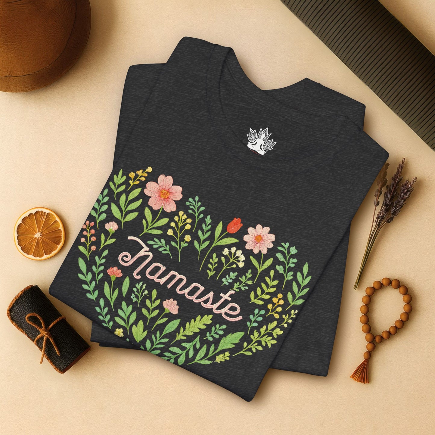 Namaste Floral Heart – Yoga Spirit Tee