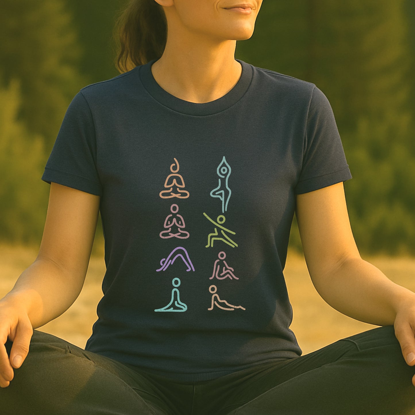 Minimalist Yoga Poses Tee – Mindful Line Art
