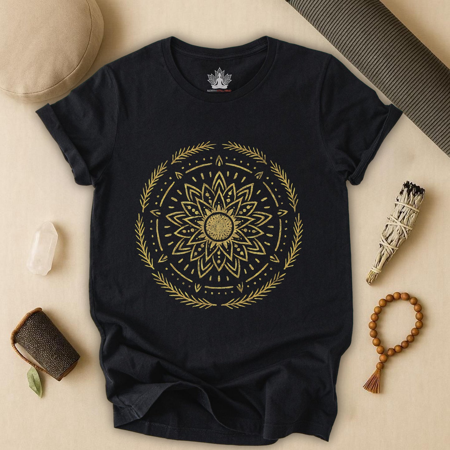 Golden Mandala – Sacred Balance Tee