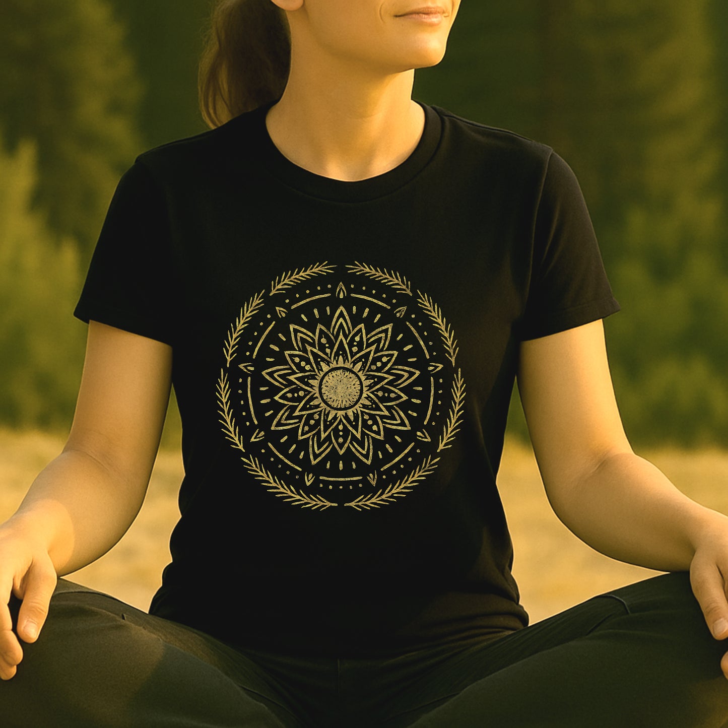 Golden Mandala – Sacred Balance Tee