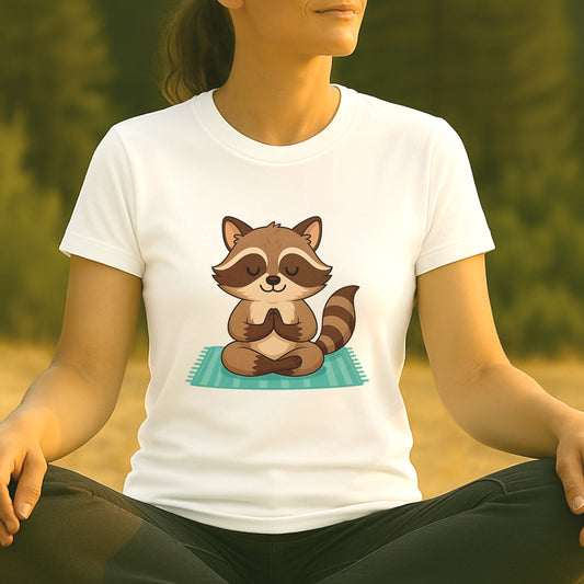 Meditating Raccoon – Lotus Pose Animal Tee