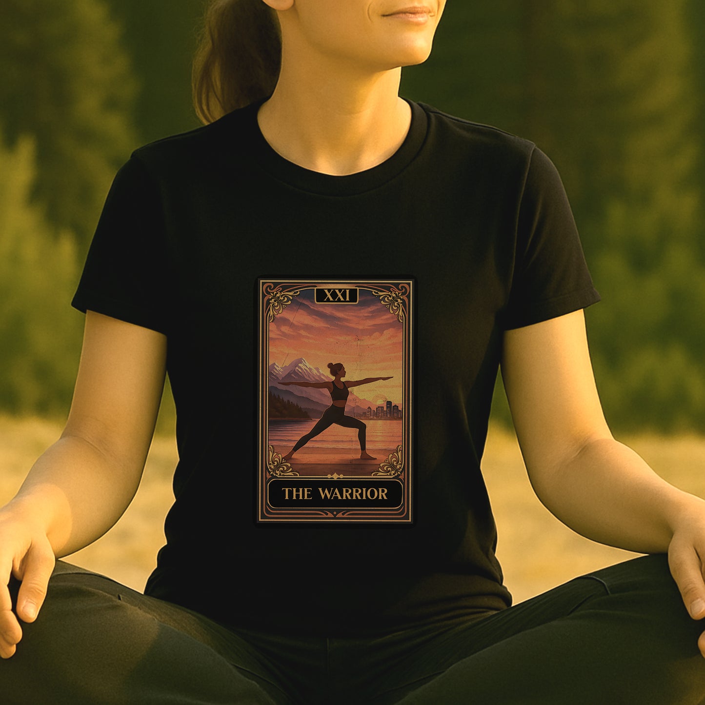 Vancouver Warrior Pose – Tarot Card Yoga Tee
