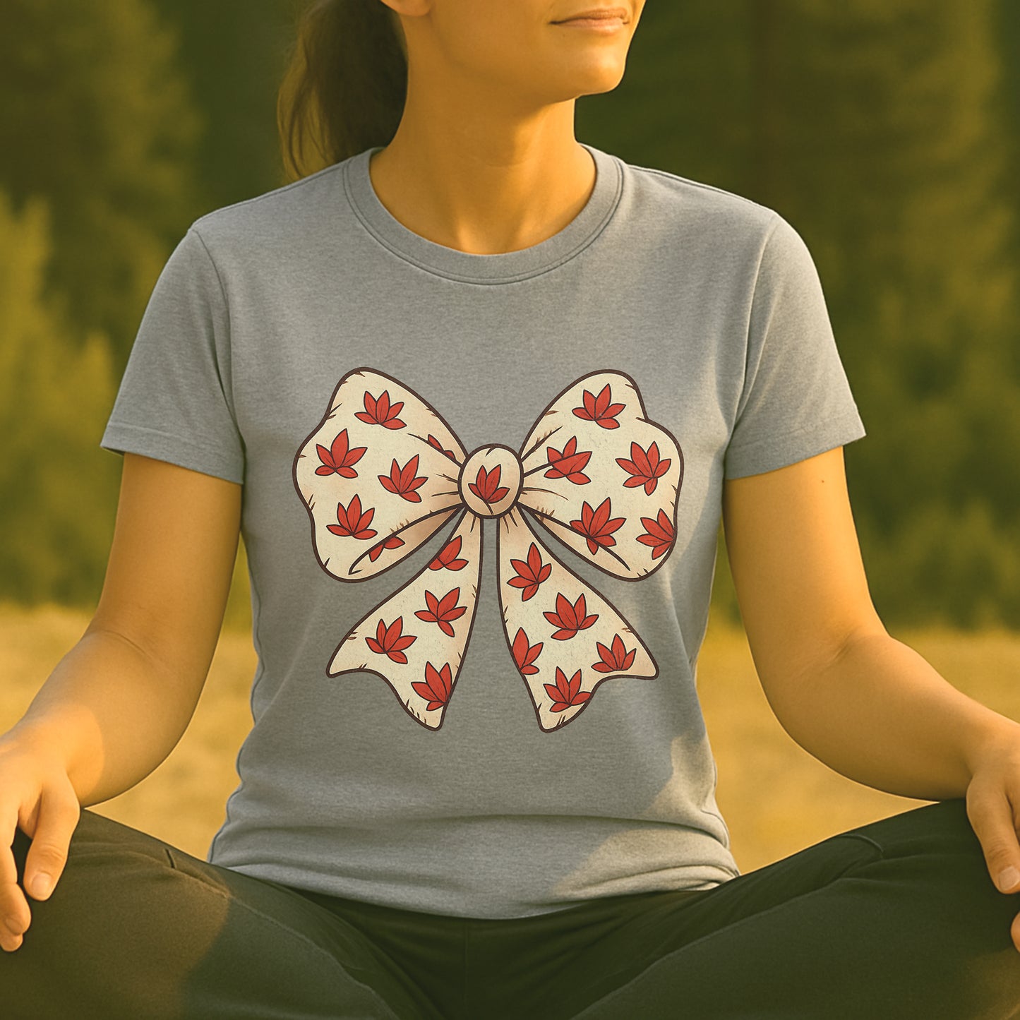 Lotus Cartoon Bow – Cozy Coquette Tee