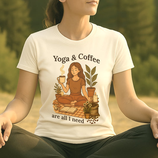 Yoga & Coffee – Cozy Morning Tee