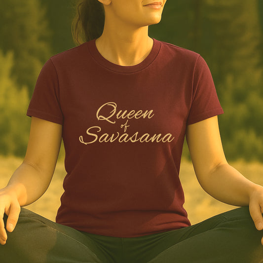 Queen of Savasana Luxe – Classic Yoga Minimalist Tee