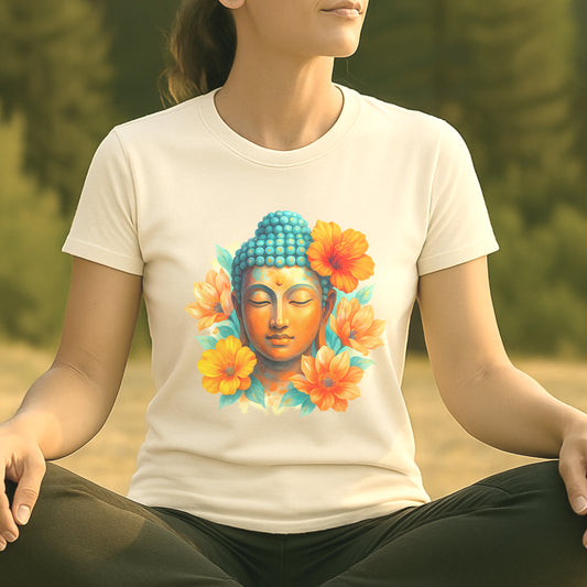 Buddha Glow – Floral Meditation Tee