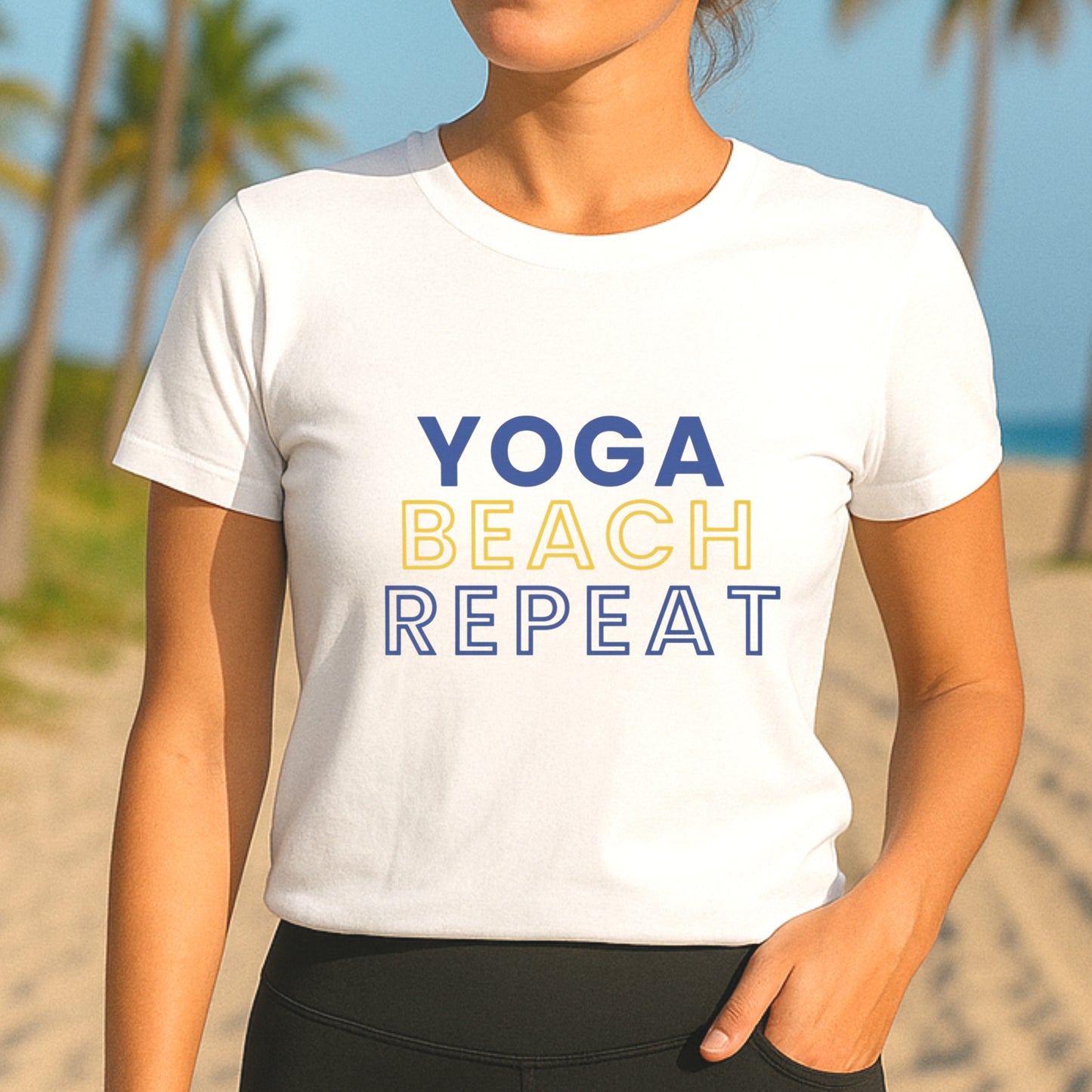 Yoga Beach Repeat – Summer 25 Edition Tee