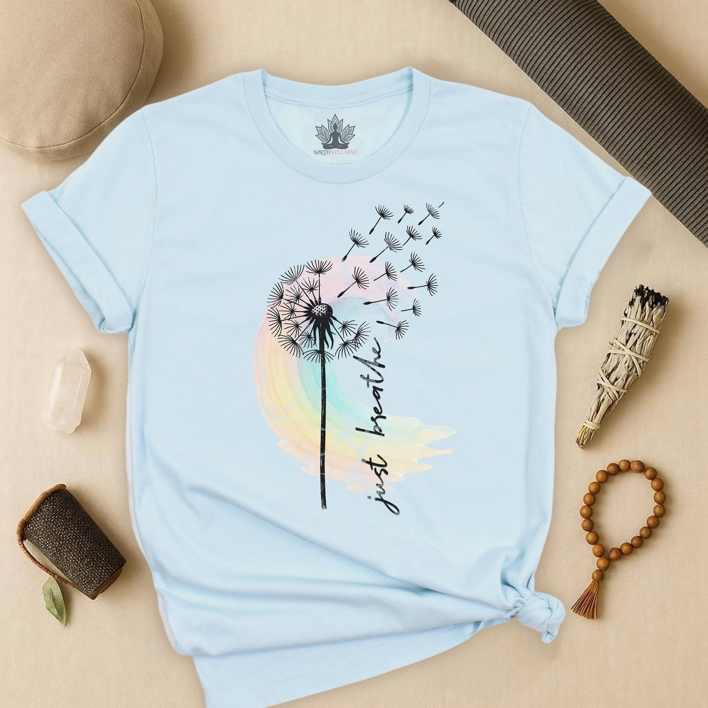 Dandelion Rainbow - Just Breathe Tee