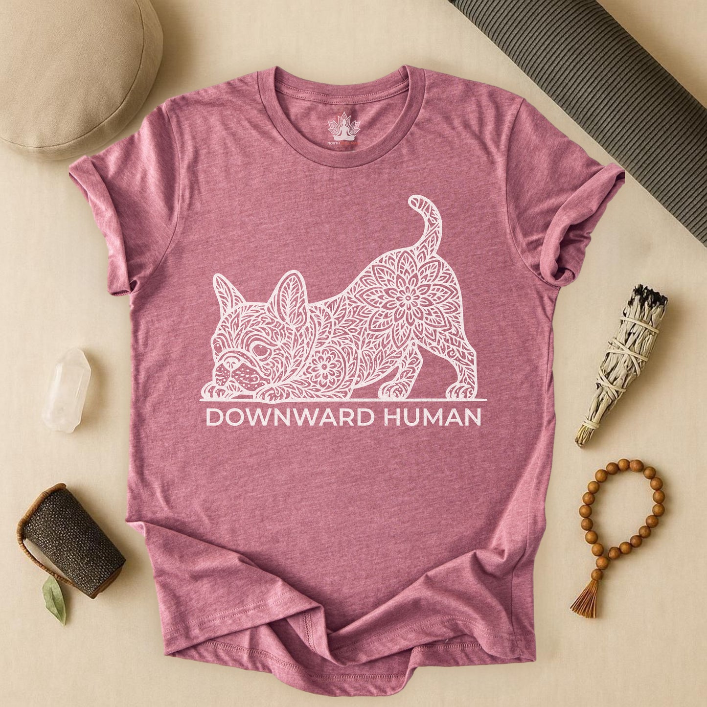 Frenchie Mandala – Downward French Bulldog Tee