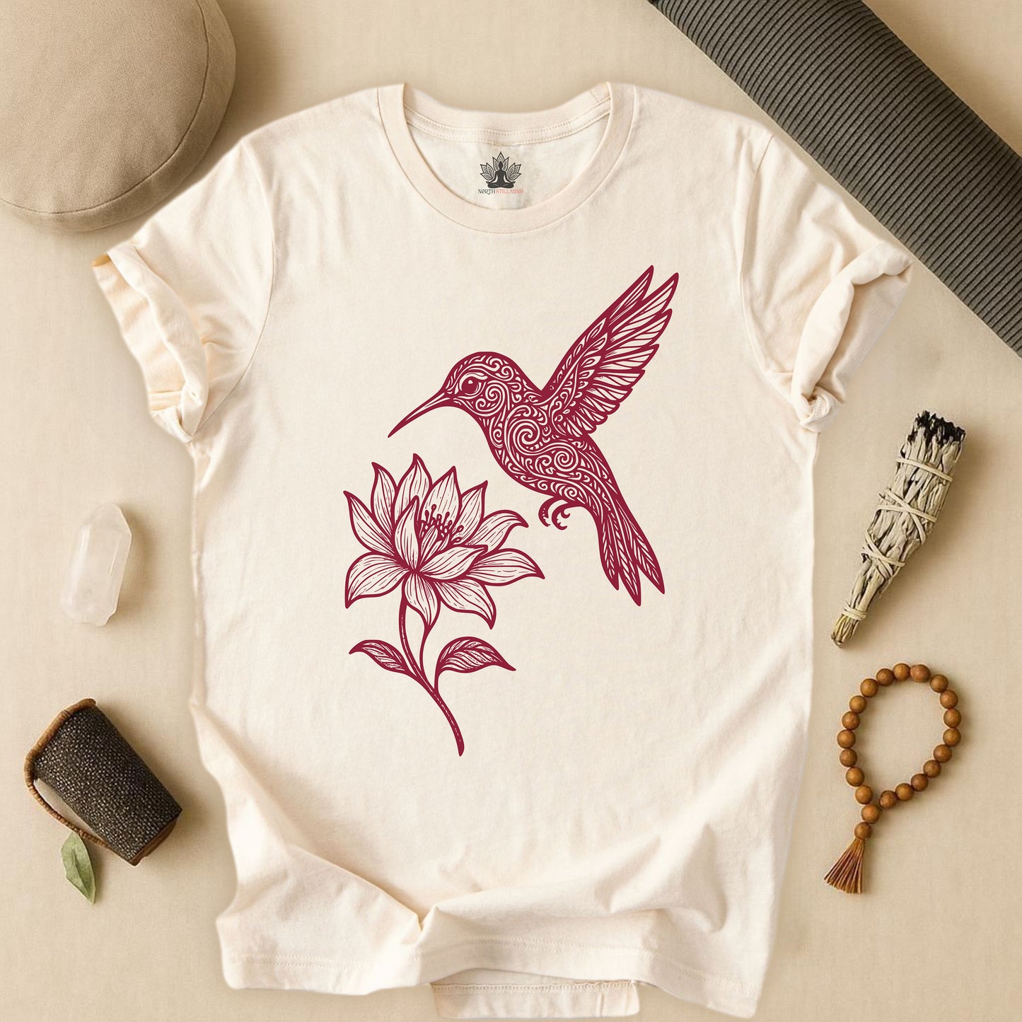 Hummingbird Lotus – Mandala Nature Tee