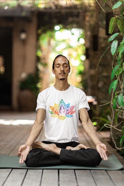 Lotus Pride – Cosmic Rainbow Men Tee