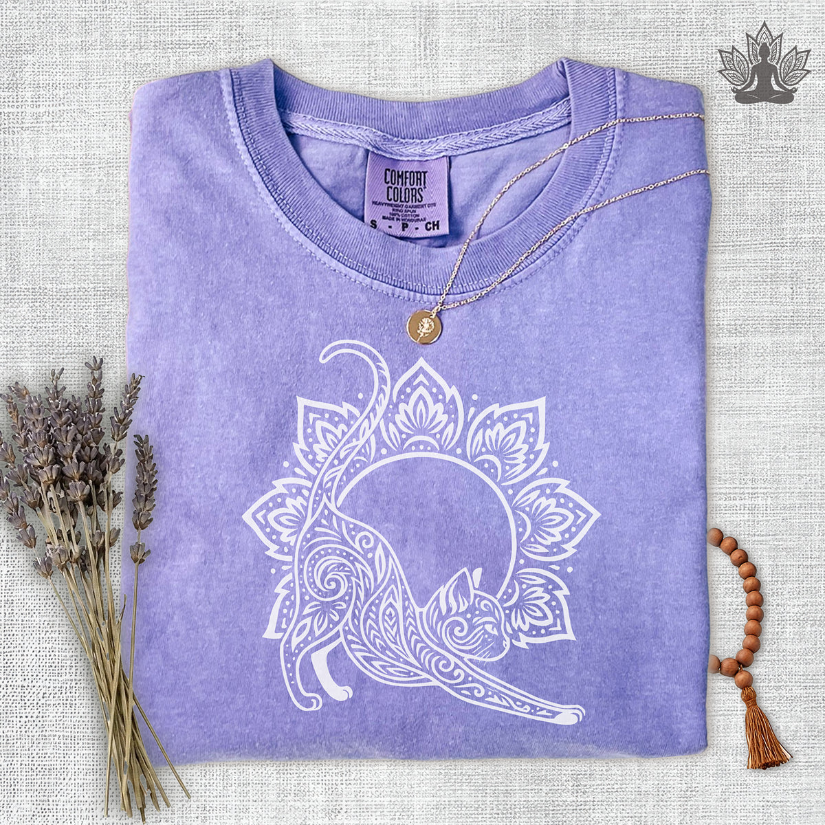 Cat & Mandala Comfort Colors Tee