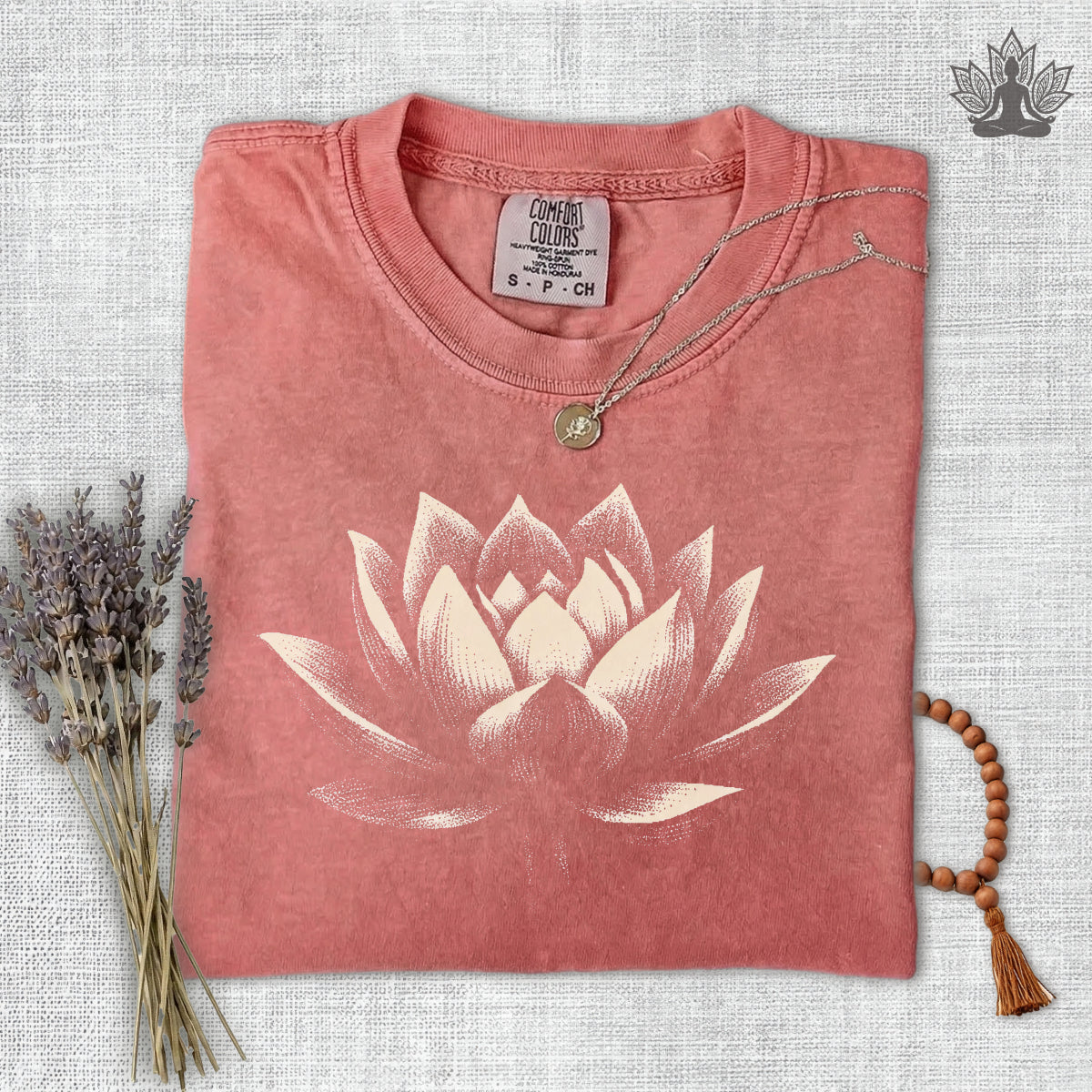 White Lotus Shadow Art Comfort Colors Tee