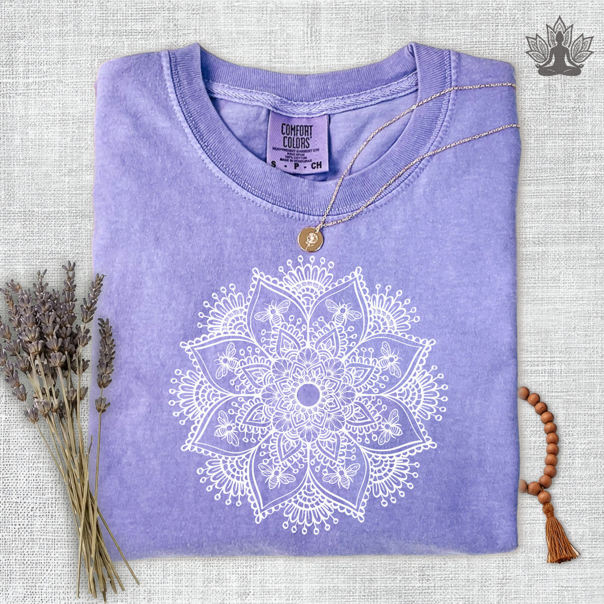 Delicate Mandala & Bees Comfort Colors Tee