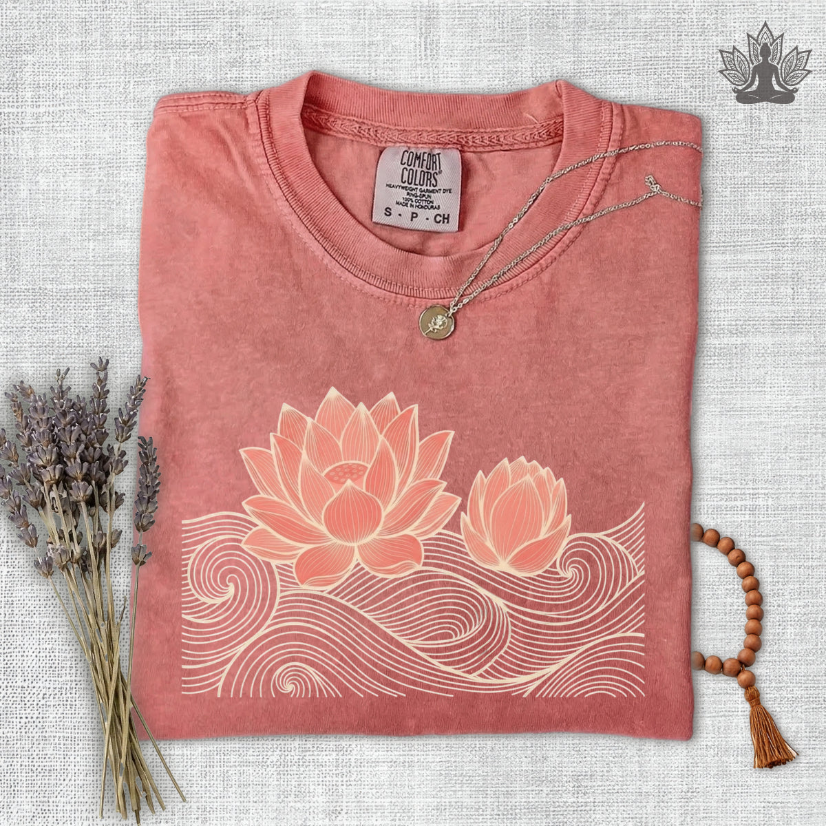 Retro Waves & Lotus in Bloom Comfort Colors Tee
