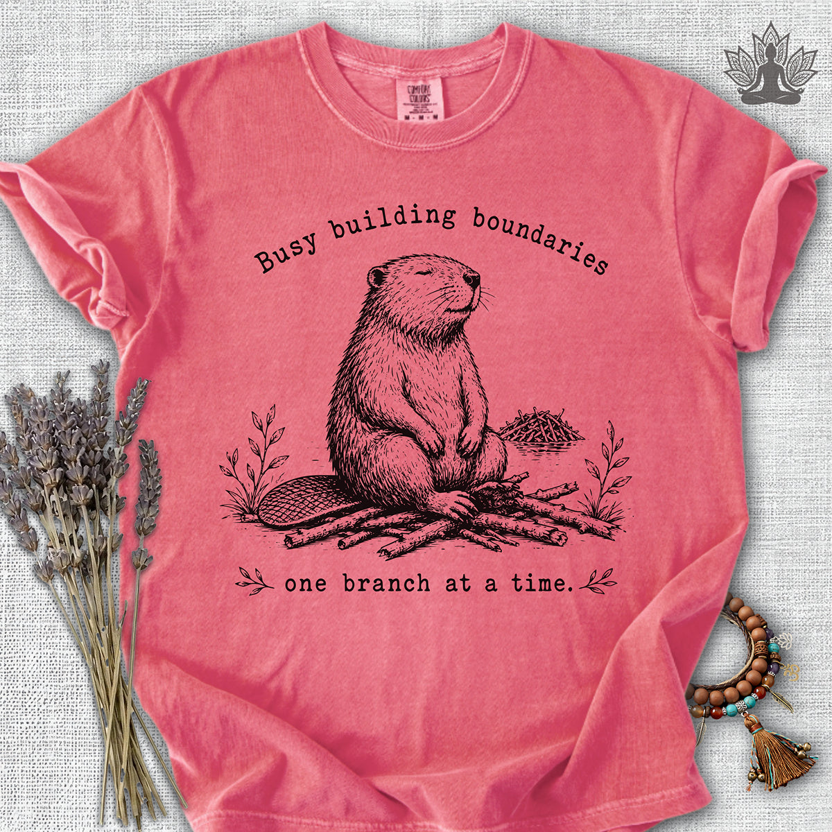 Busy Building Boundaries Beaver Comfort Colors® Tee