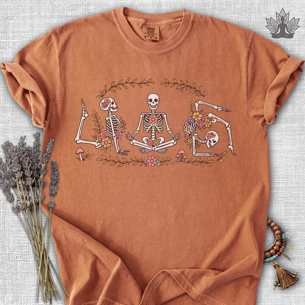 Floral Skeletons Meditation Comfort Colors® Tee