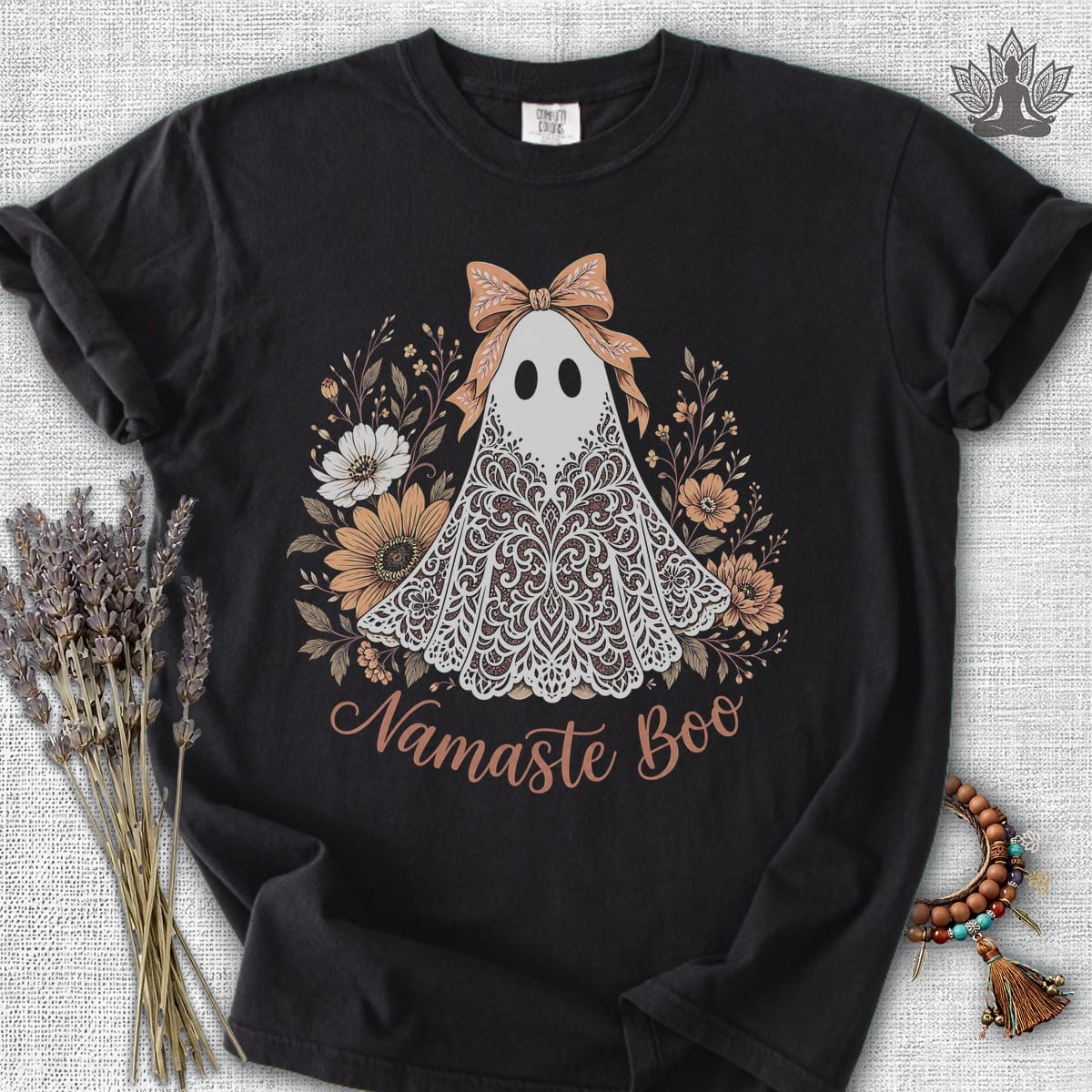 Printify T-Shirt Namaste Boo Comfort Colors® Tee Namaste Boo Comfort Colors® Tee