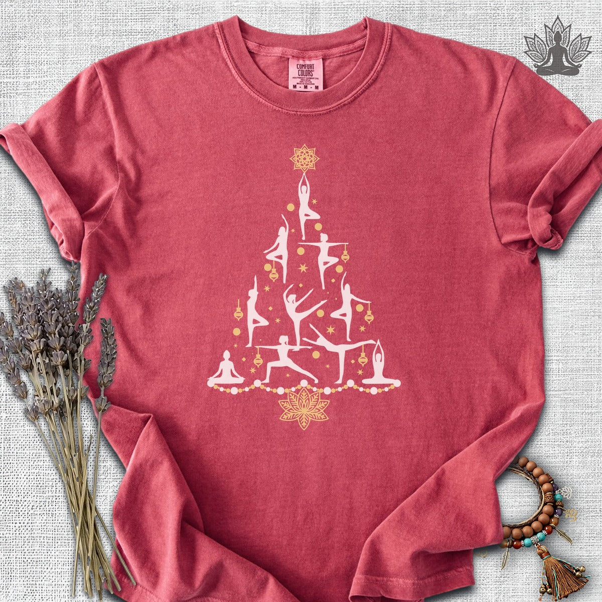 Yoga Poses Christmas Tree Comfort Colors® Tee