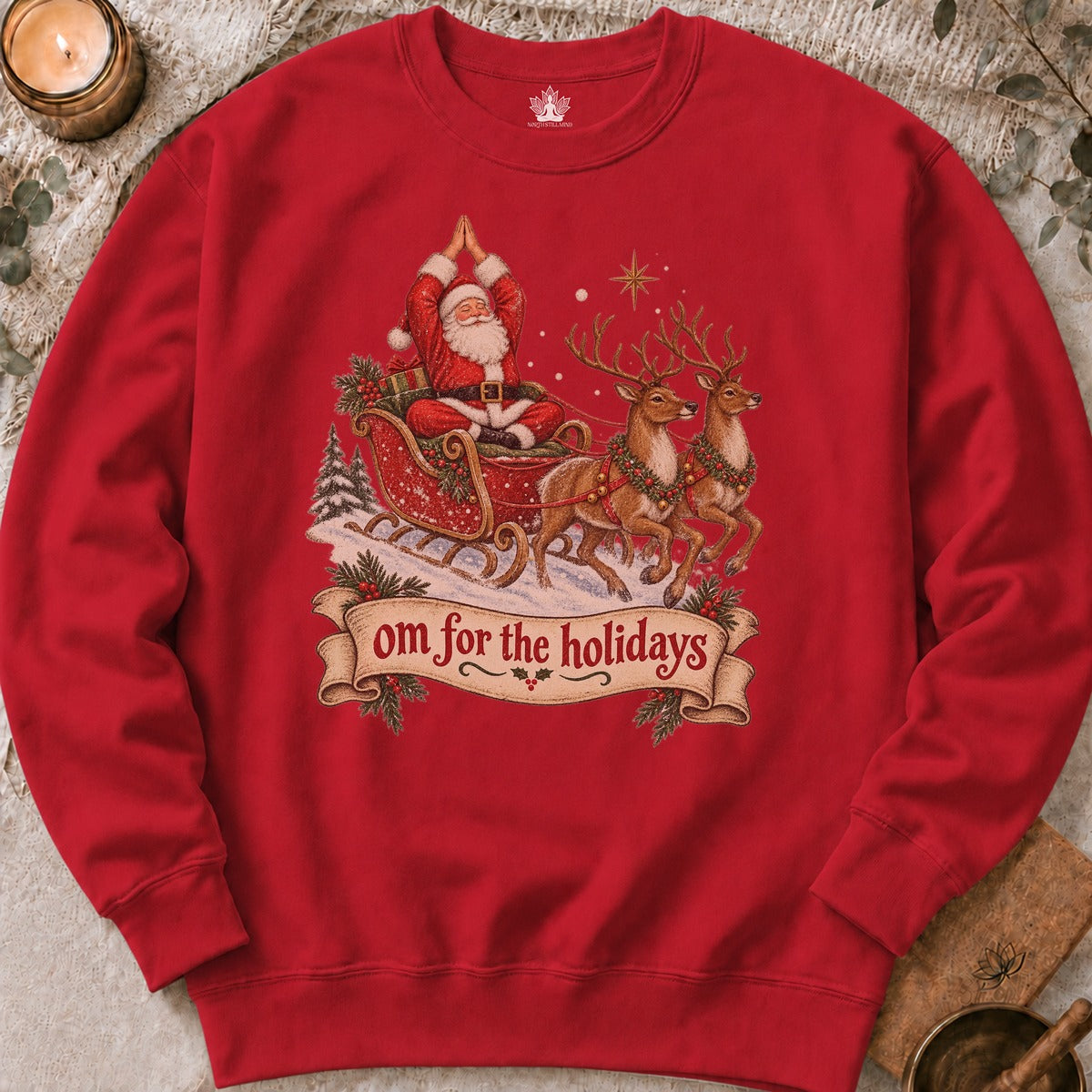Om For The Holidays Santa Sweatshirt