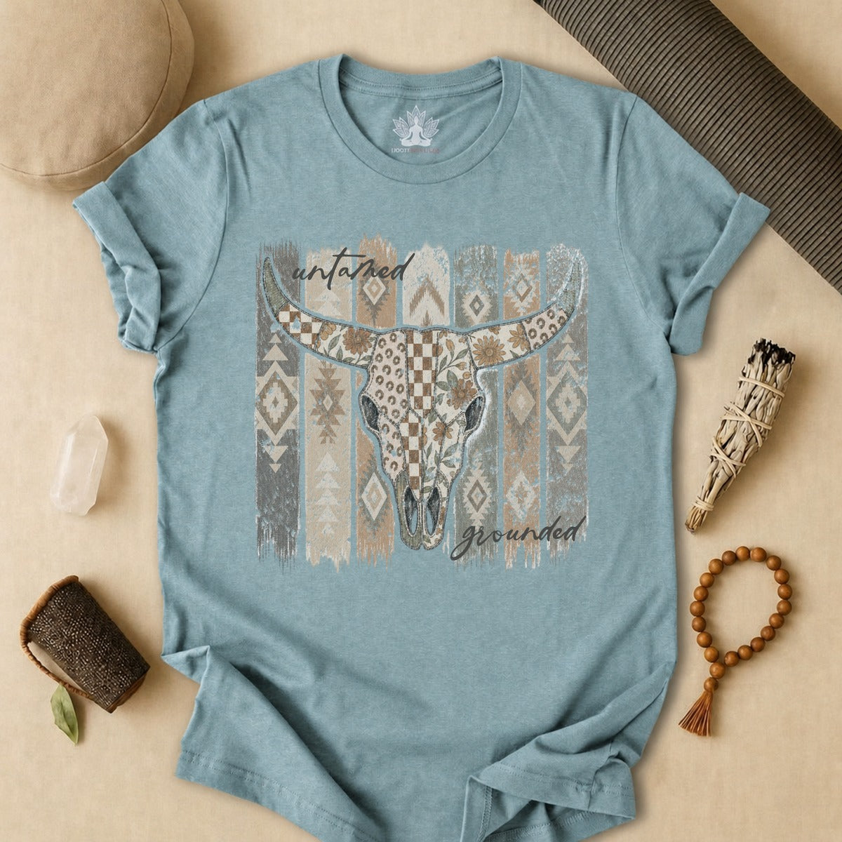 Untamed & Grounded Cow Skull Tee