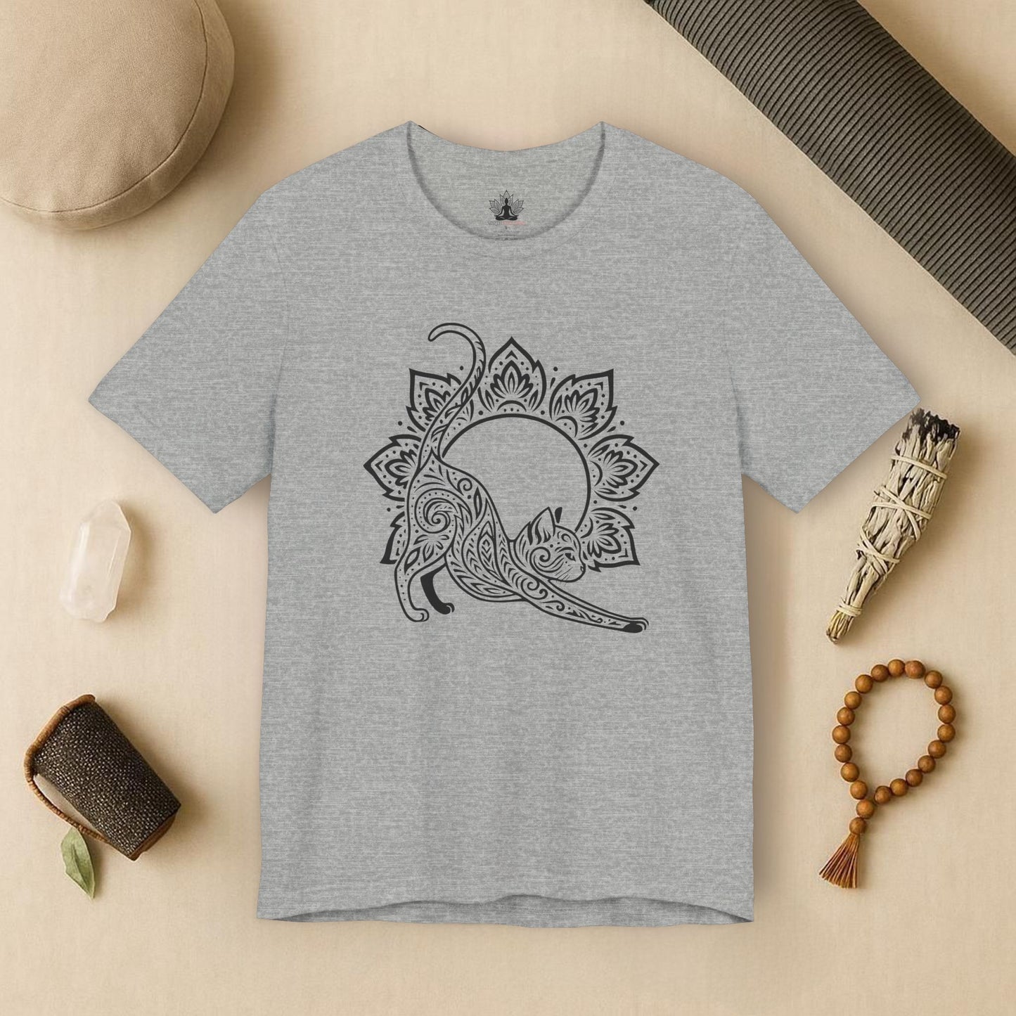 Cat & Mandala - Spiritual Boho Tee