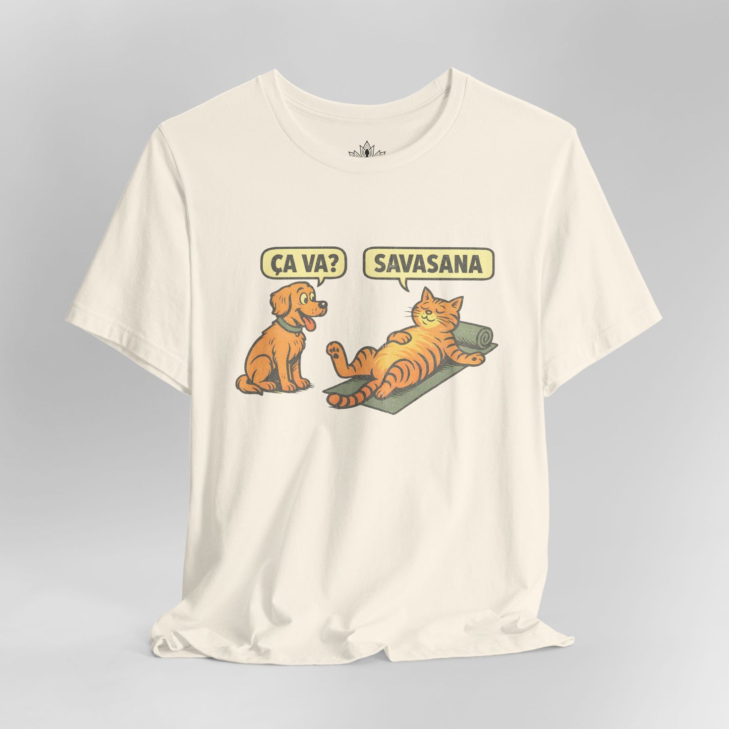 Ça Va French Savasana – Funny Cat Yoga Tee
