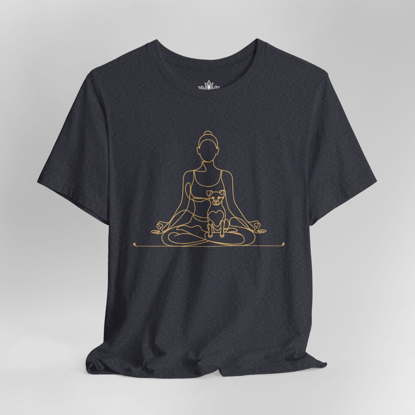 Yoga with My Dog – Minimalist Line Art Tee