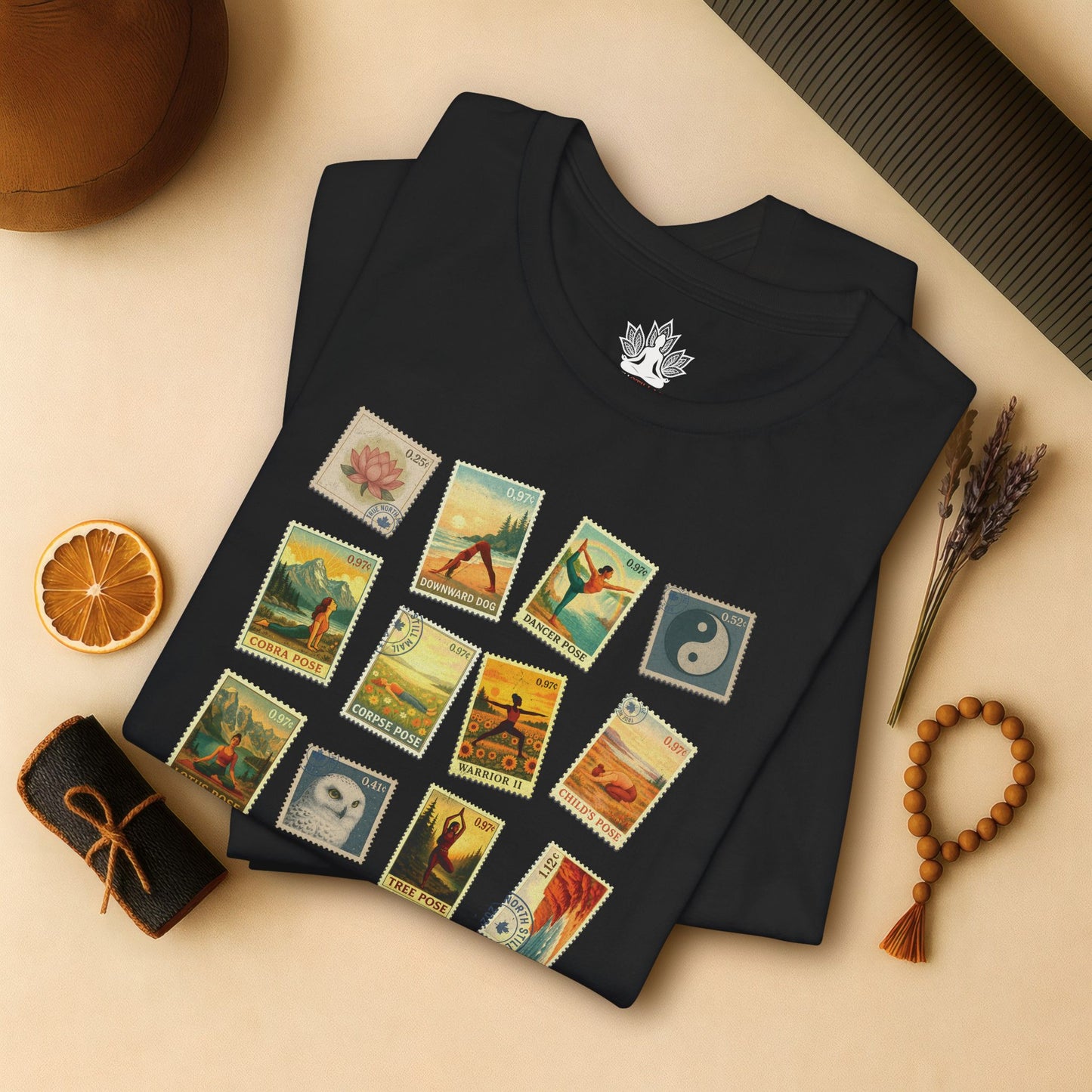 Vintage Yoga Postage Stamps – Canada Inspired Tee