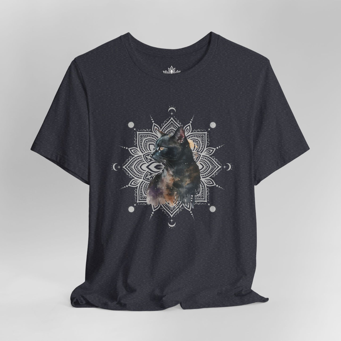 Mystic Black Cat – Mandala Moon Gaze Tee