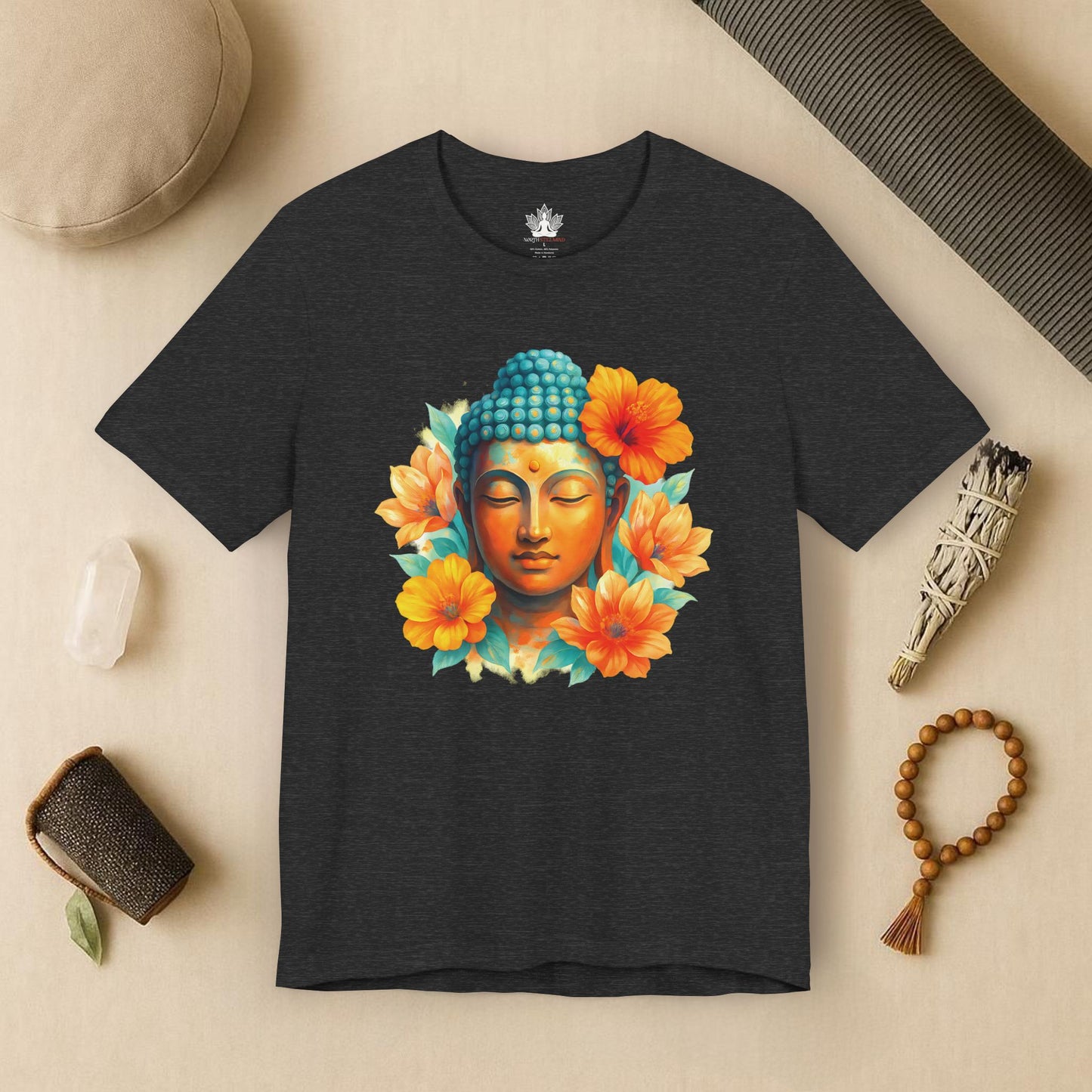 Buddha Glow – Floral Meditation Tee