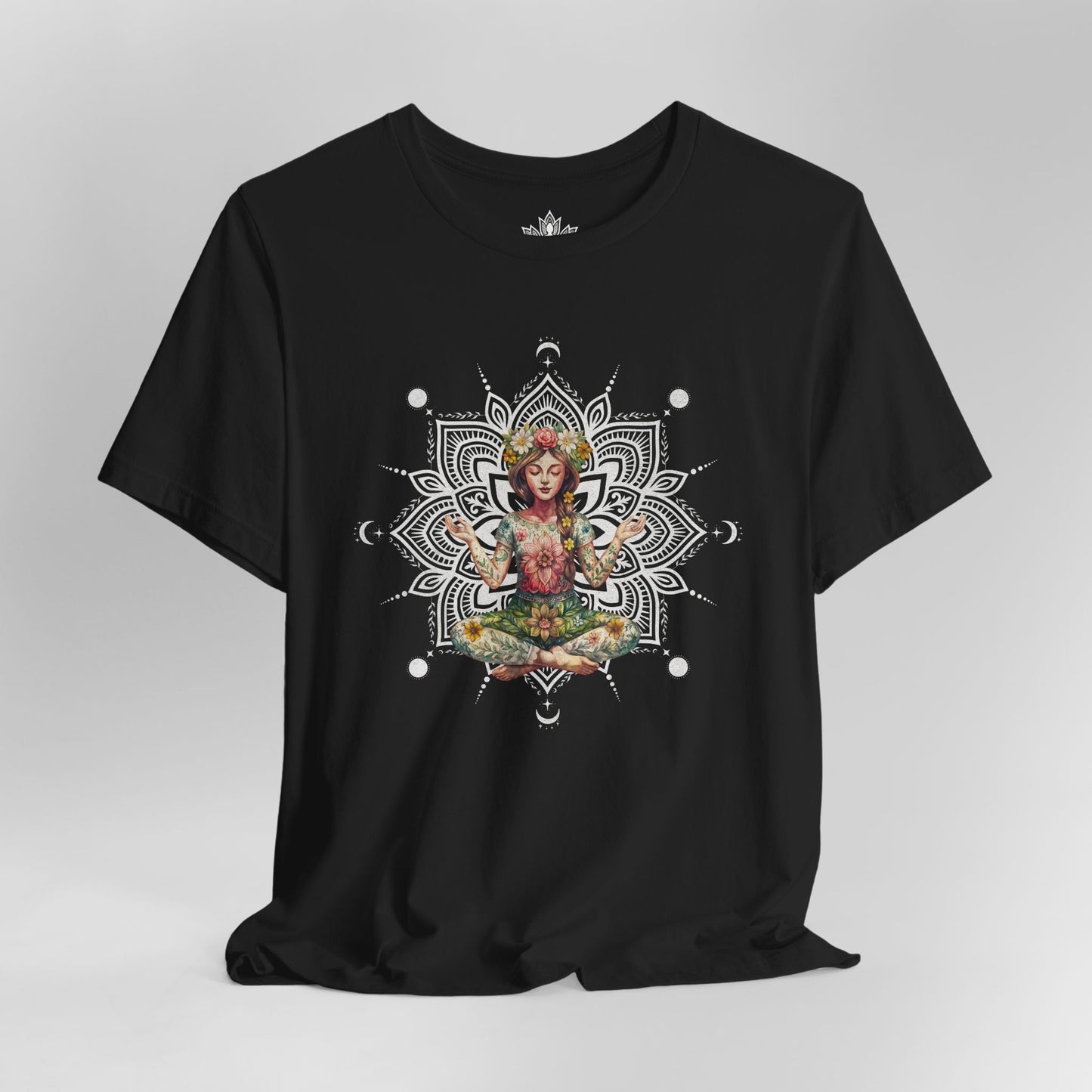 Flower Meditation Boho – Botanical Lotus Pose Tee