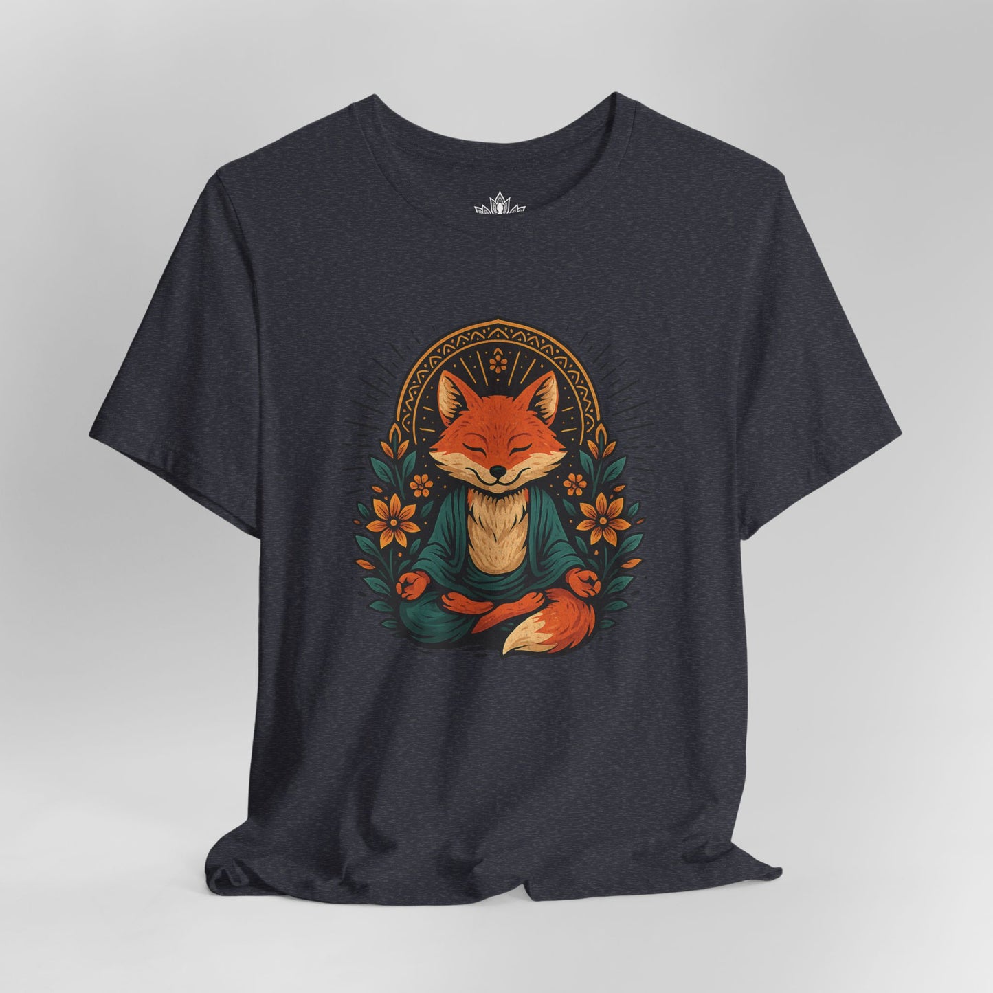 Meditating Fox - Floral Boho Tee