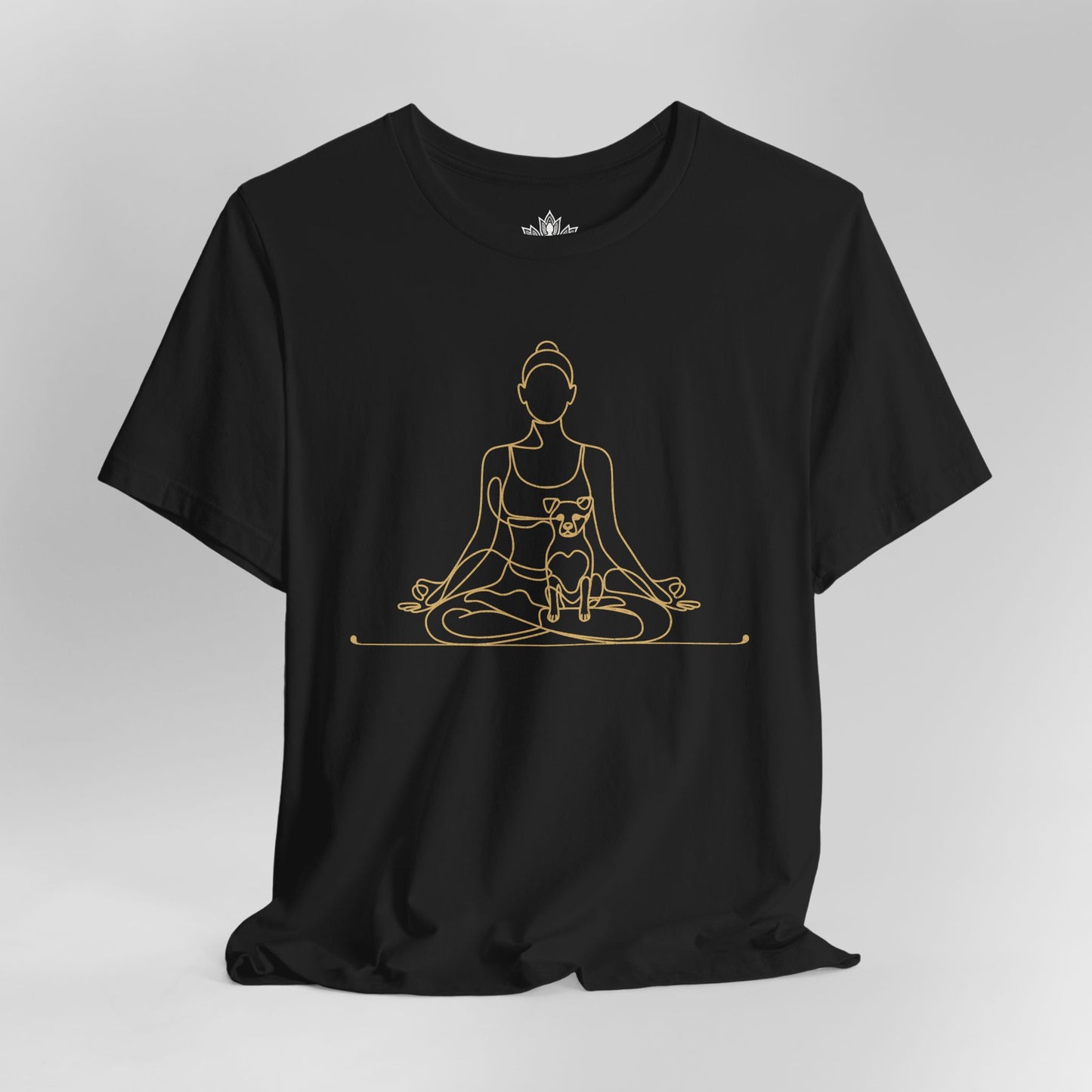 Yoga with My Dog – Minimalist Line Art Tee