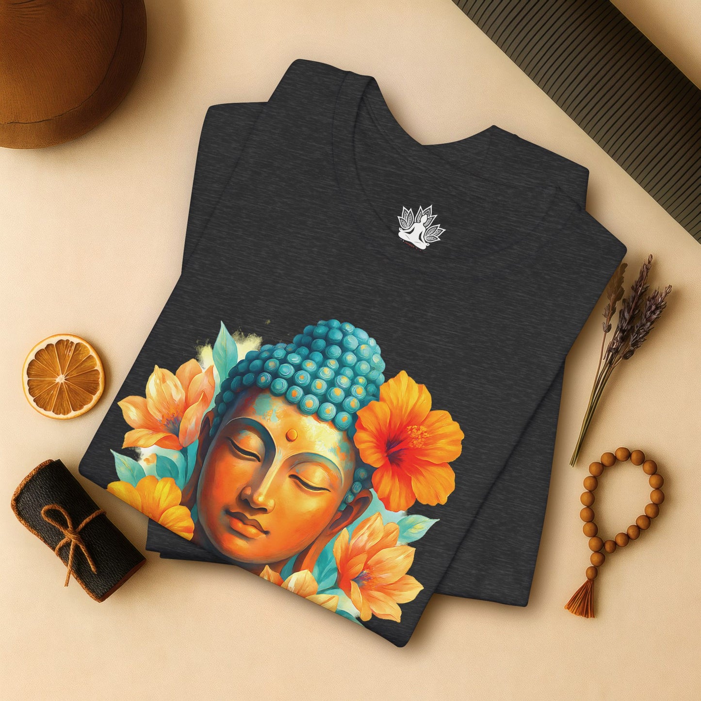 Buddha Glow – Floral Meditation Tee