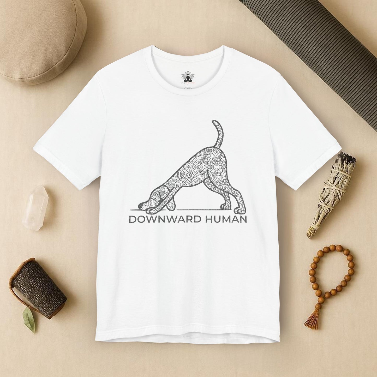 Downward Human – Mandala Dog Yoga Tee