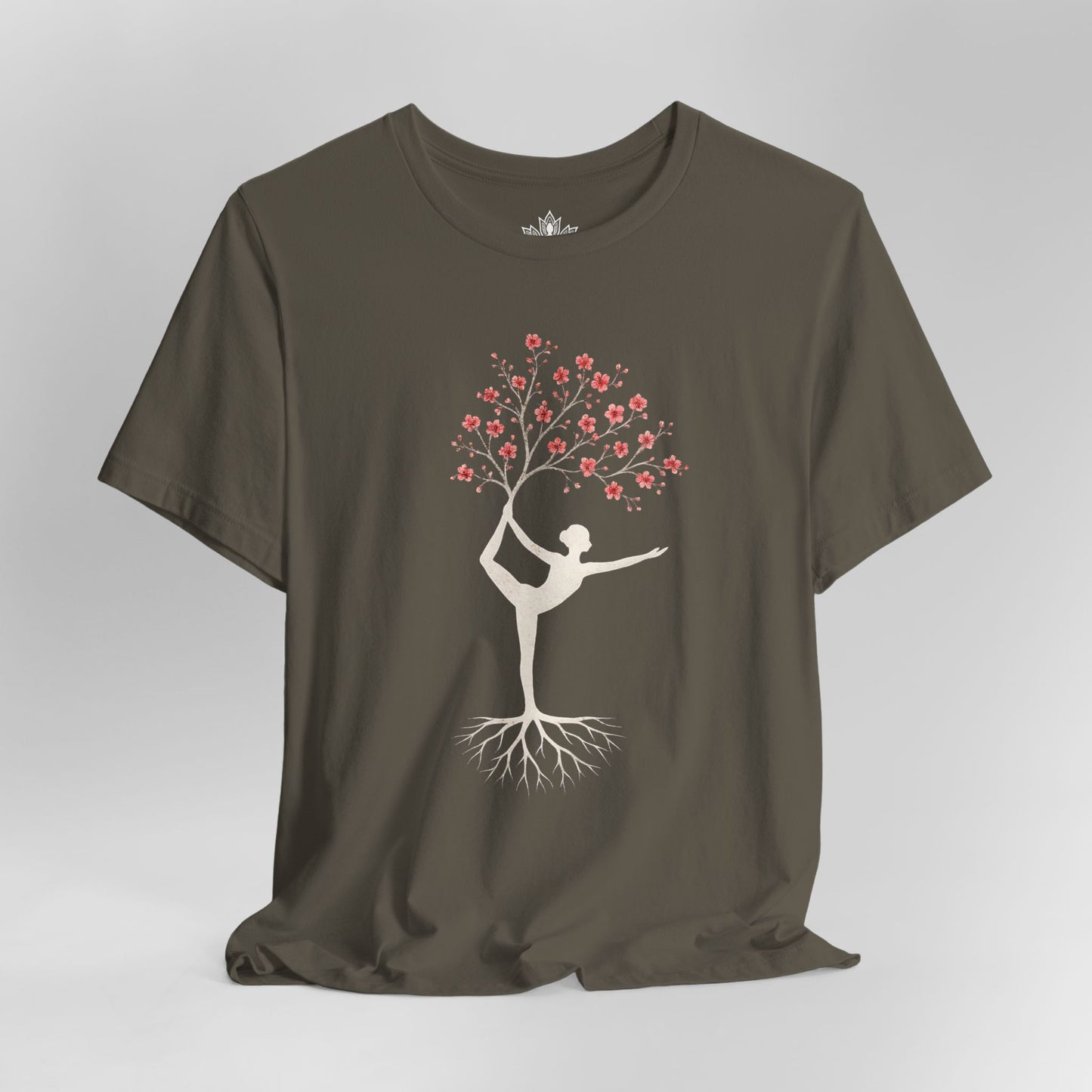 Cherry Blossom Rooted – Yoga Tree Pose Tee
