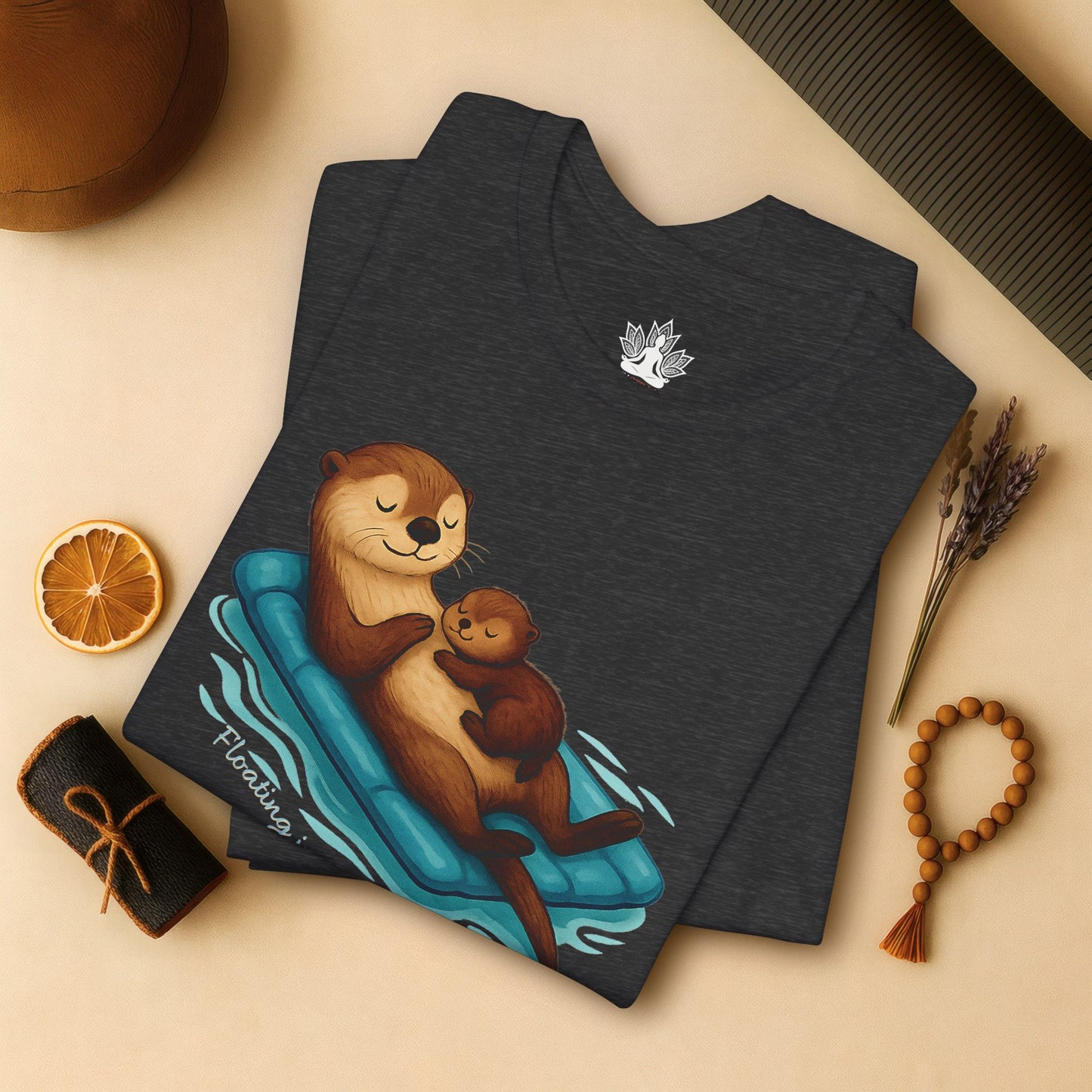 Floating Otters – Cute Zen Mama Tee