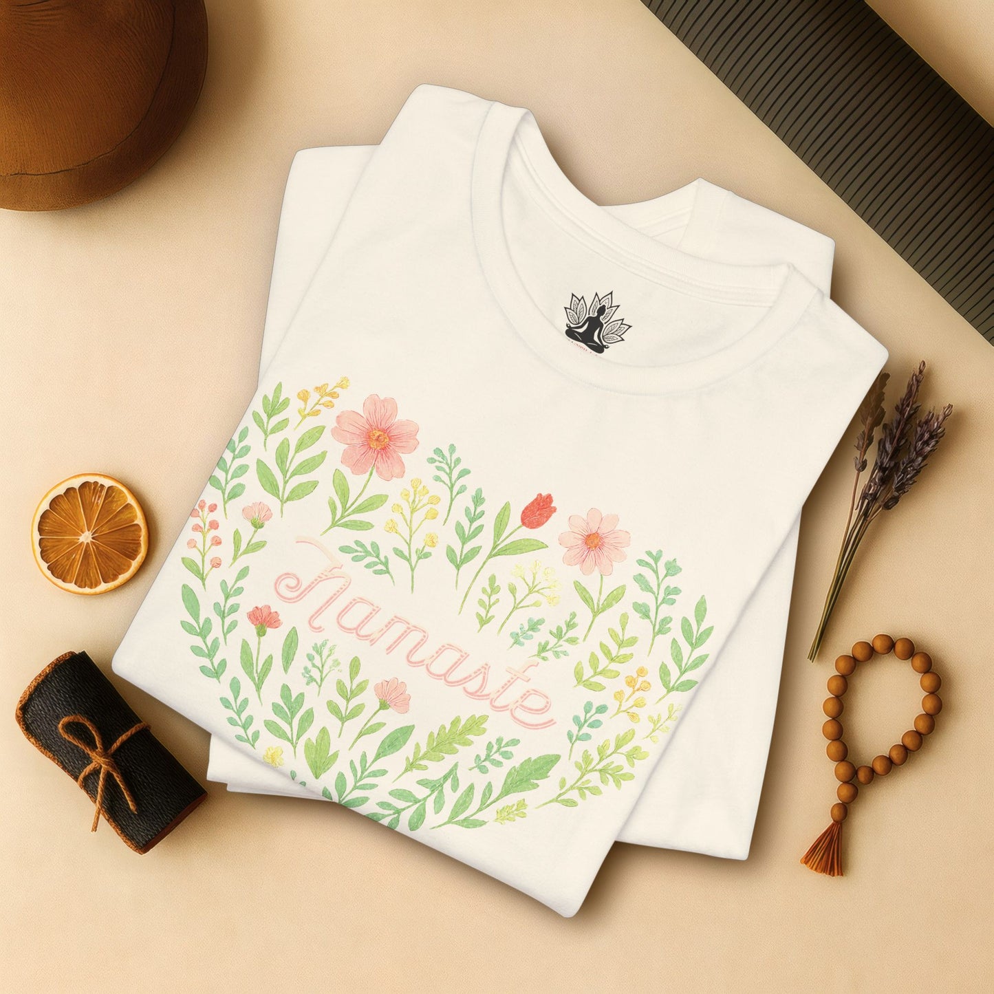 Namaste Floral Heart – Yoga Spirit Tee